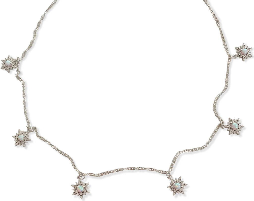 Opal Elsa Necklace - Silver