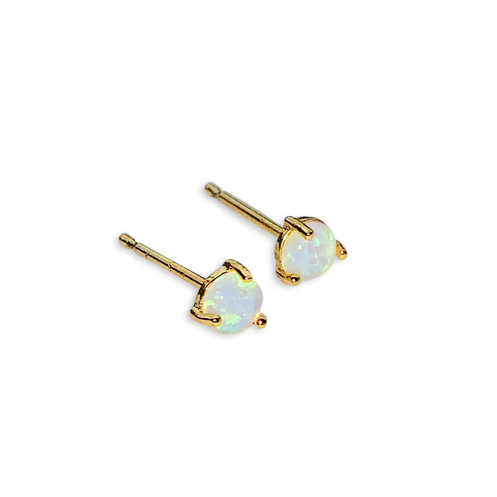 Dainty Opal Stud Earrings